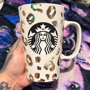 Starbucks Gold and Brown Animal Print Mug